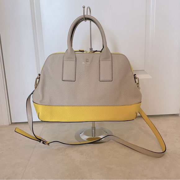 Kate Spade satchel Southport Avenue Jenny color block yellow and tan - Picture 3 of 16